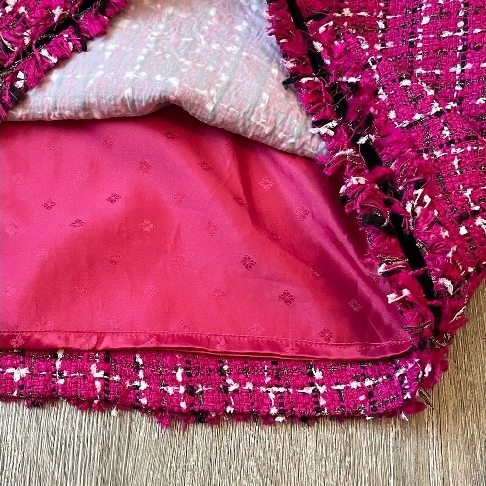 Kate Spade festive tweed dress 6 pink and black classy classic